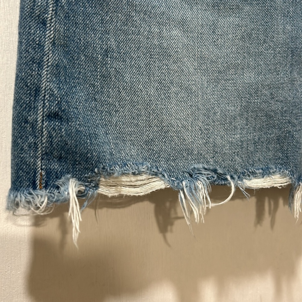 MADEWELL WOMENS BLUE DENIM SKIRT FRAYED HEM Sz 25 - Picture 6 of 10